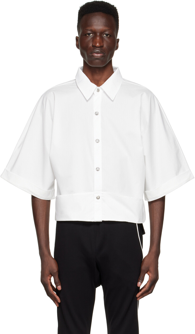 

SSENSE Эксклюзивная белая хлопковая рубашка с коротким рукавом Rhude