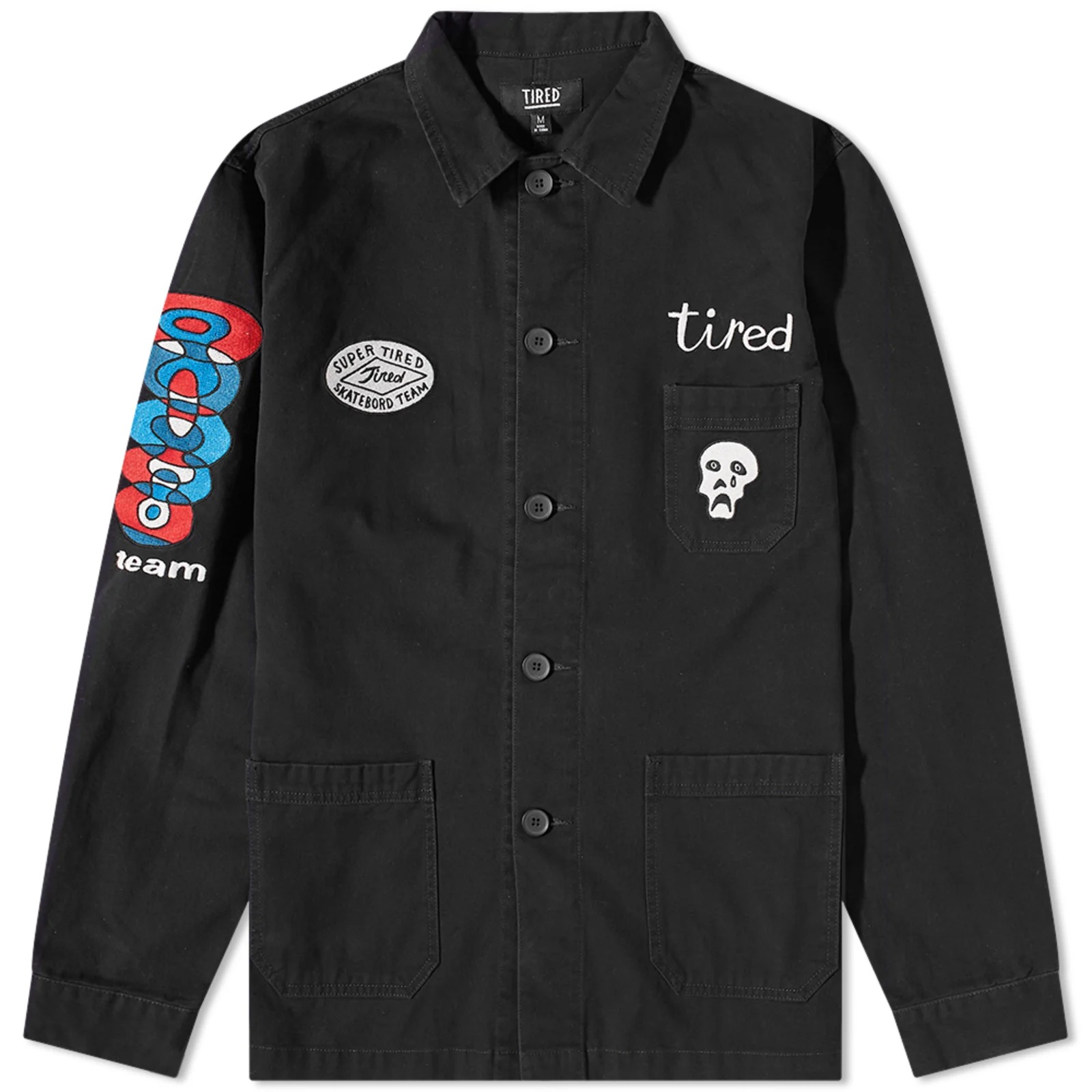 Куртка Tired Skateboards Wobbles Chore Jacket, черный футболка tired skateboards cat nap темно синий