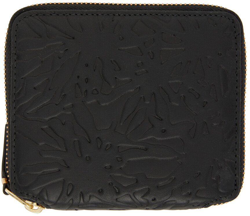 

Черный кошелек на молнии с тиснением в виде леса Comme des Garçons Wallets
