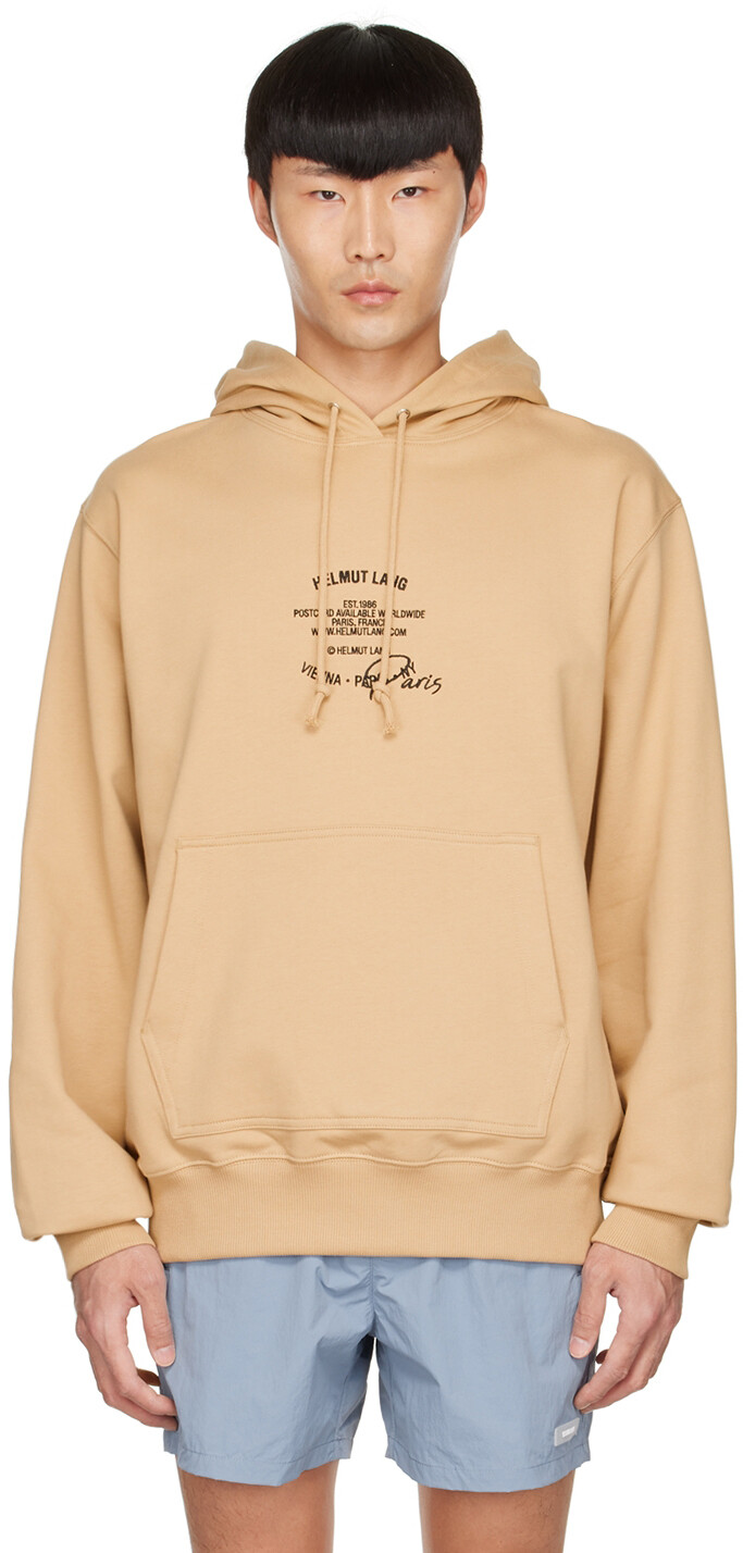 

Бежевый худи из хлопка Helmut Lang