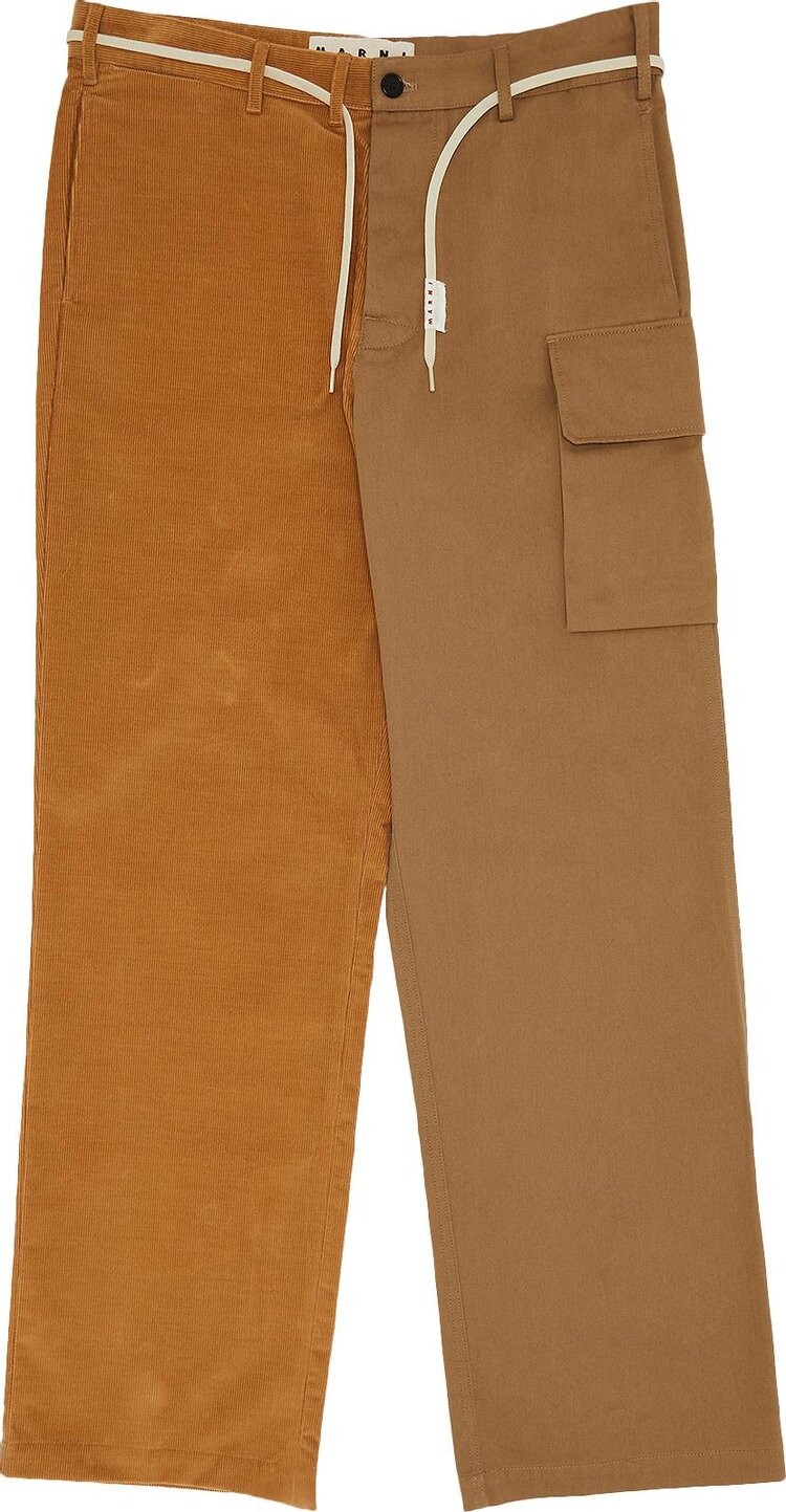 

Брюки Marni Colorblock Lace Trousers 'Hazelnut', загар, Коричневый