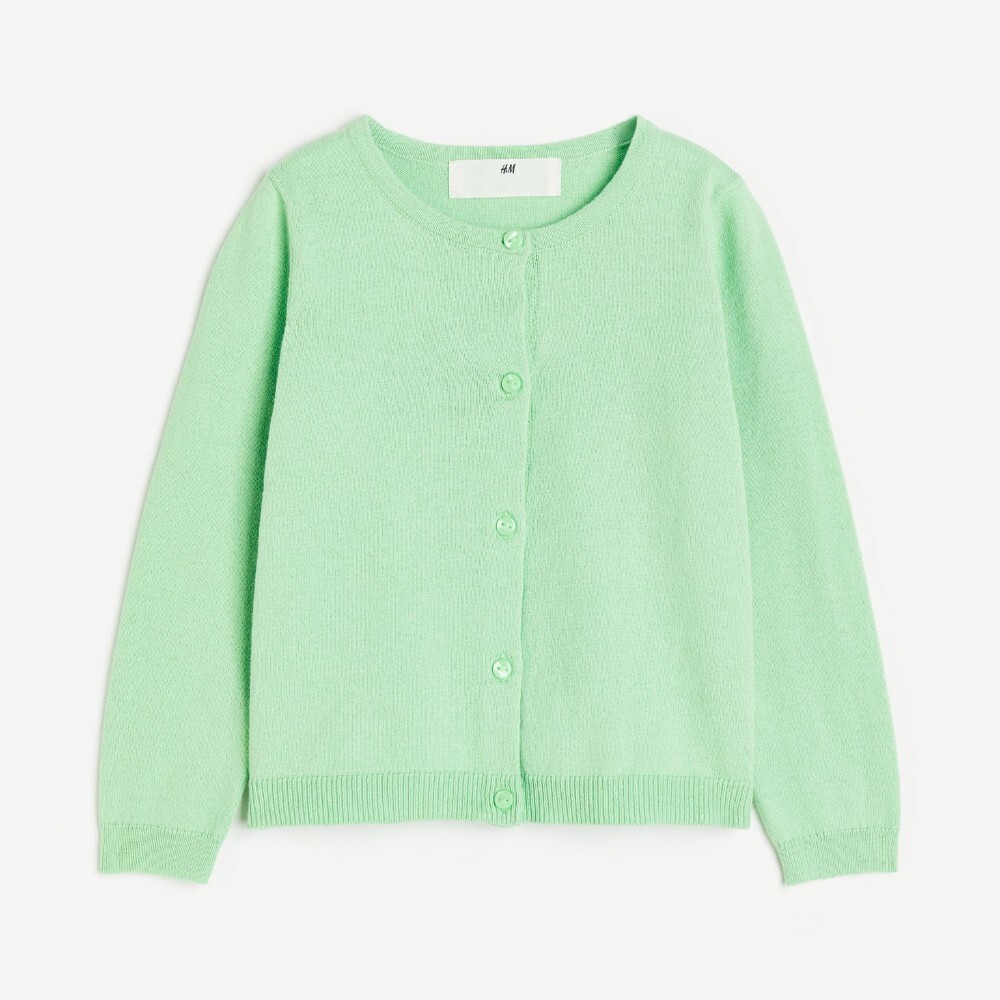 

Кардиган H&M Kids Fine-knit Cotton, мятный