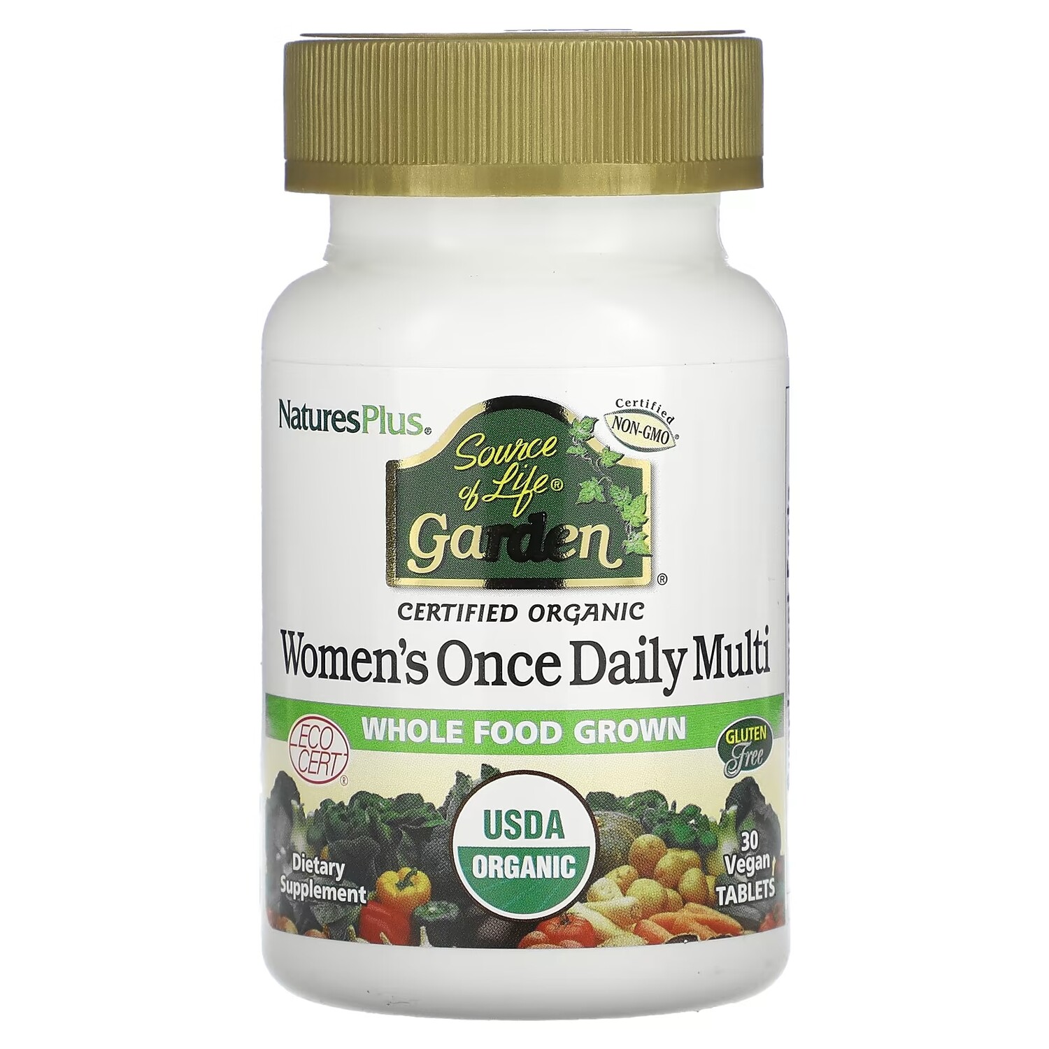 

Мультивитамины для Женщин NaturesPlus Source of Life Garden, 30 веганских таблеток