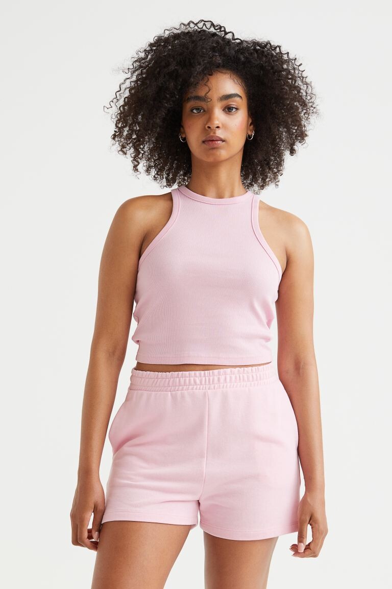 

Полосатая футболка H&M, светло-розовый