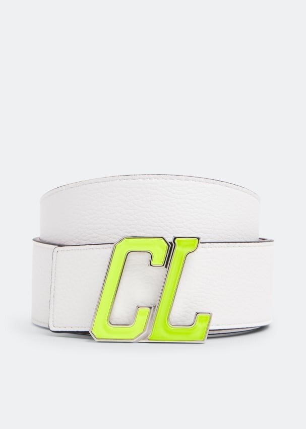 

Ремень CHRISTIAN LOUBOUTIN Happy Rui CL logo belt, белый