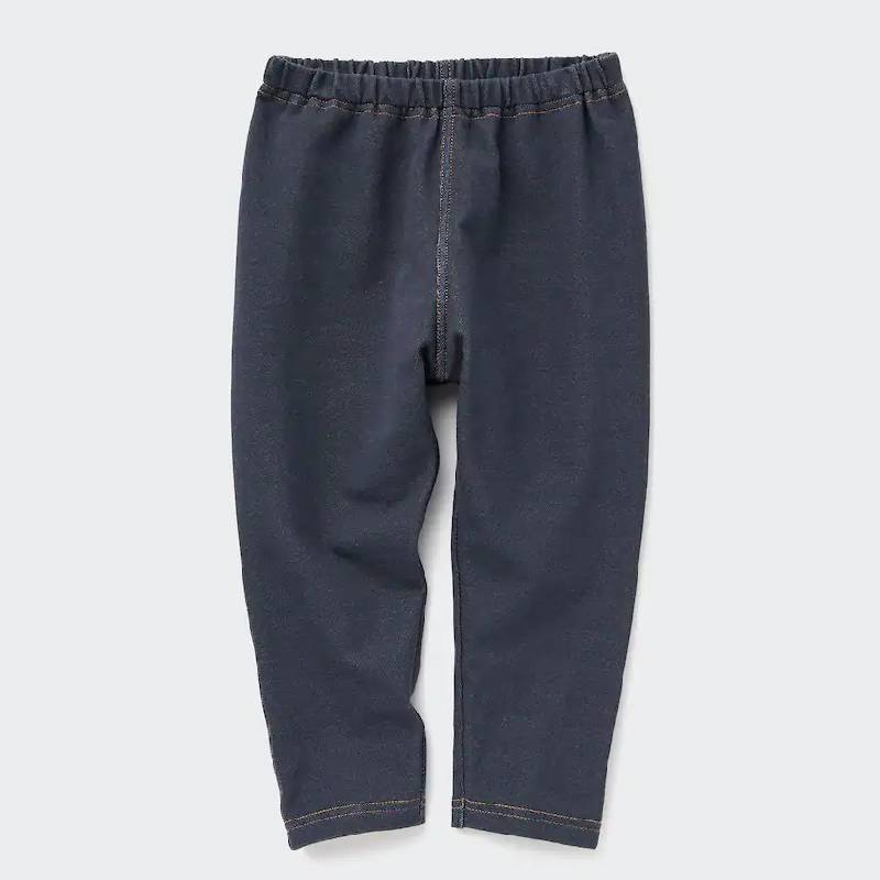 Легинсы Uniqlo Toddler Denim-Like Relaxed, черный - фото