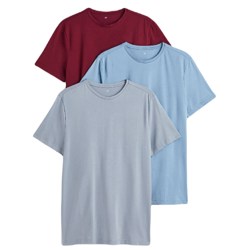 

Комплект футболок H&M Slim Fit, 3 предмета, мультиколор