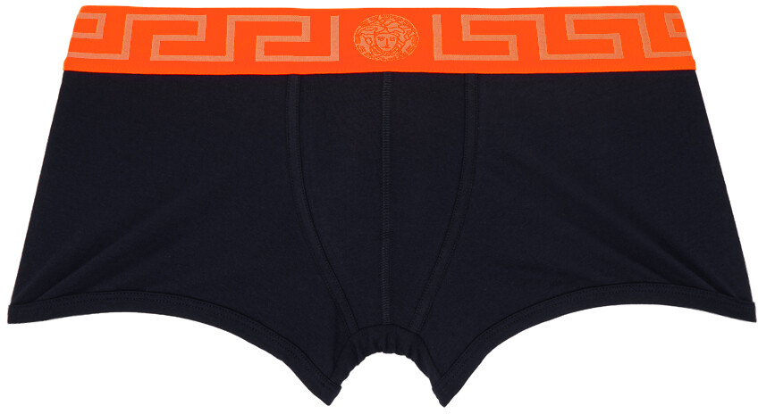 

Темно-синие и оранжевые боксеры Greca Border Versace Underwear