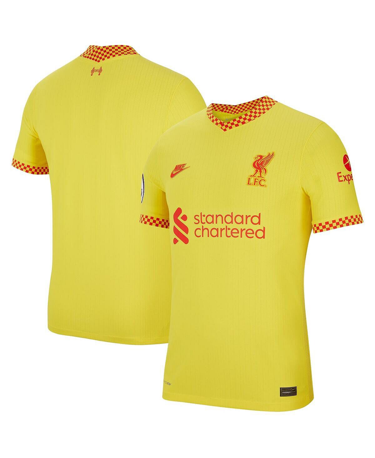 Мужская желтая майка liverpool 2021/22 third vapor match jersey Nike 2021 22 cork gaa 2 stripe home goalkeeper jersey