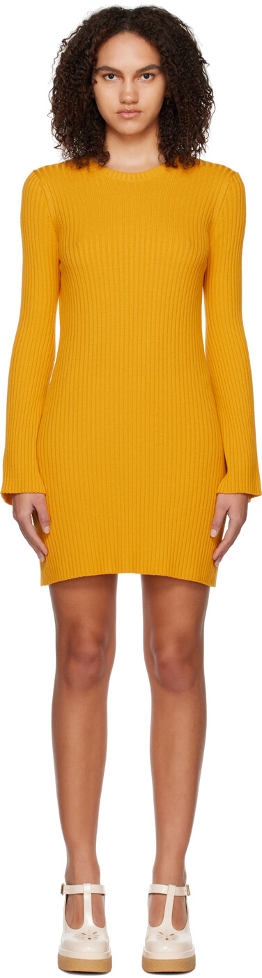 

Желтое расклешенное мини-платье Chloé, Желтый