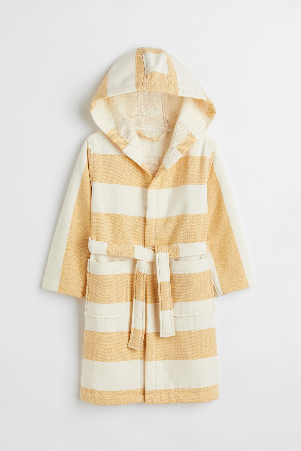 

Детский махровый халат H&M Home Striped, желтый/белый
