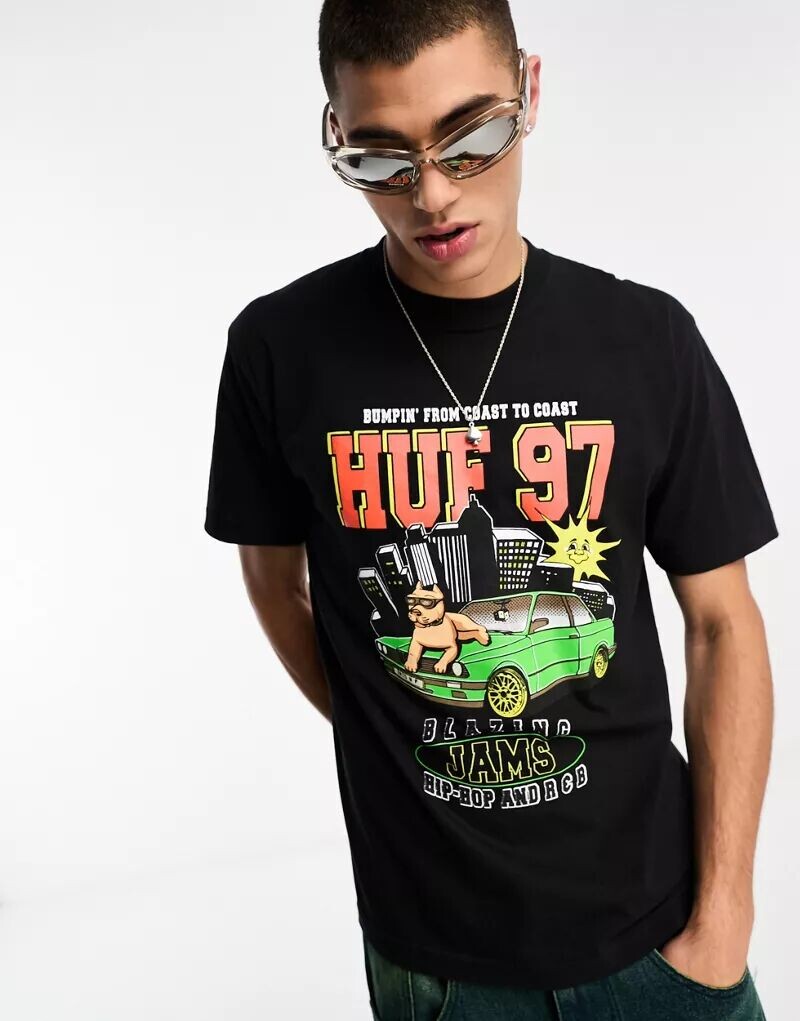 

Футболка с короткими рукавами HUF Blazing Jam и ярким принтом на груди