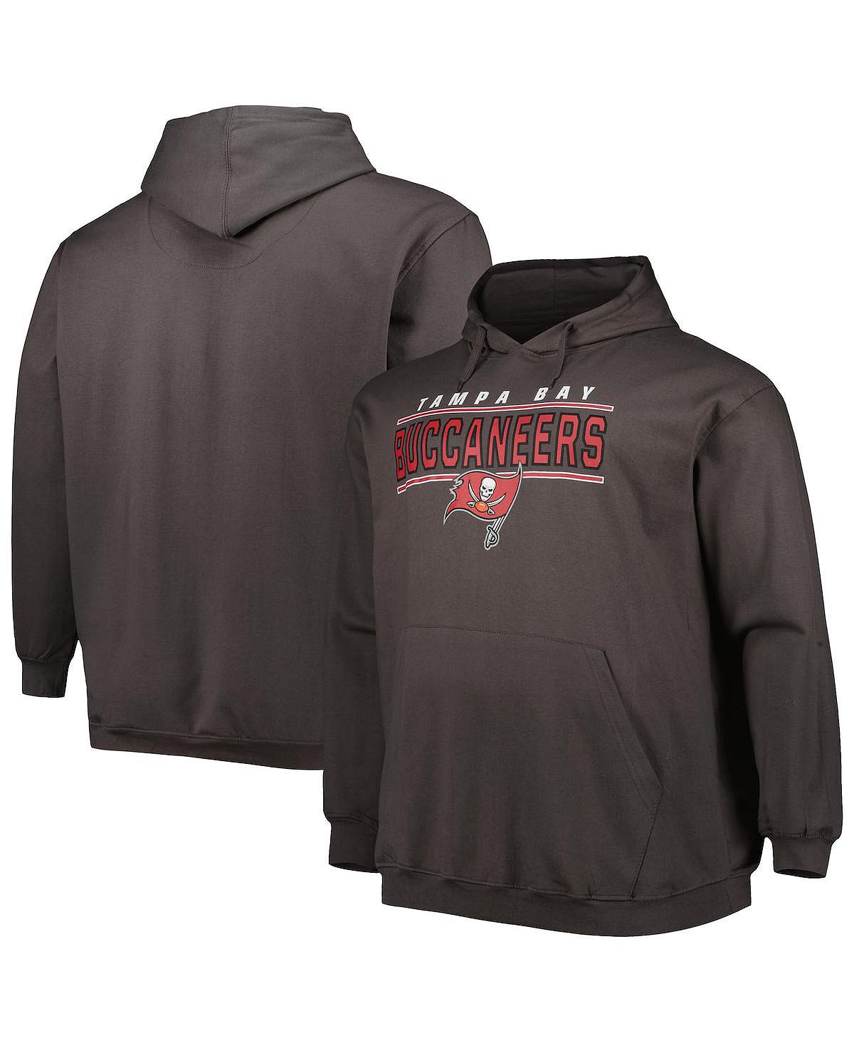 Мужской темно-серый пуловер с капюшоном Tampa Bay Buccaneers Big and Tall Logo Profile