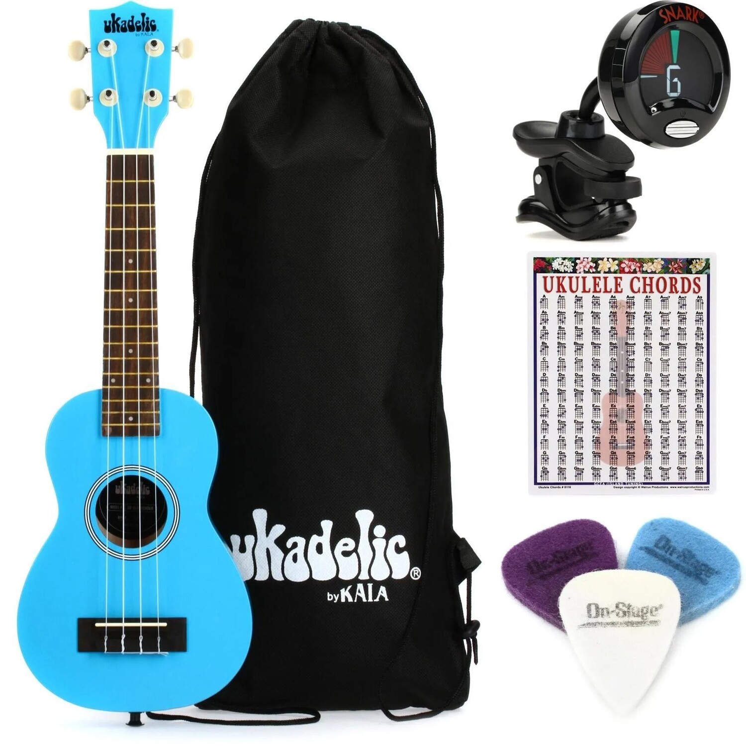 

Новый набор Kala Ukadelic Soprano Ukulele Essentials Bundle — Blue Yonder