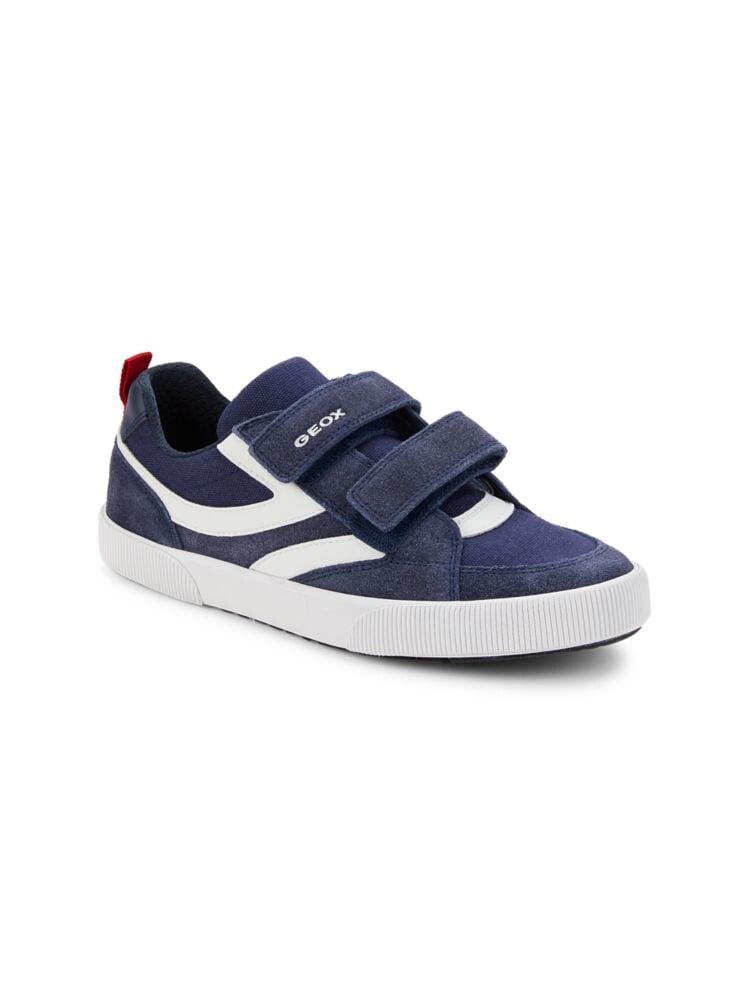 

Кроссовки Little Kid's & Kid's с сенсорным ремешком и логотипом Geox, цвет Navy White