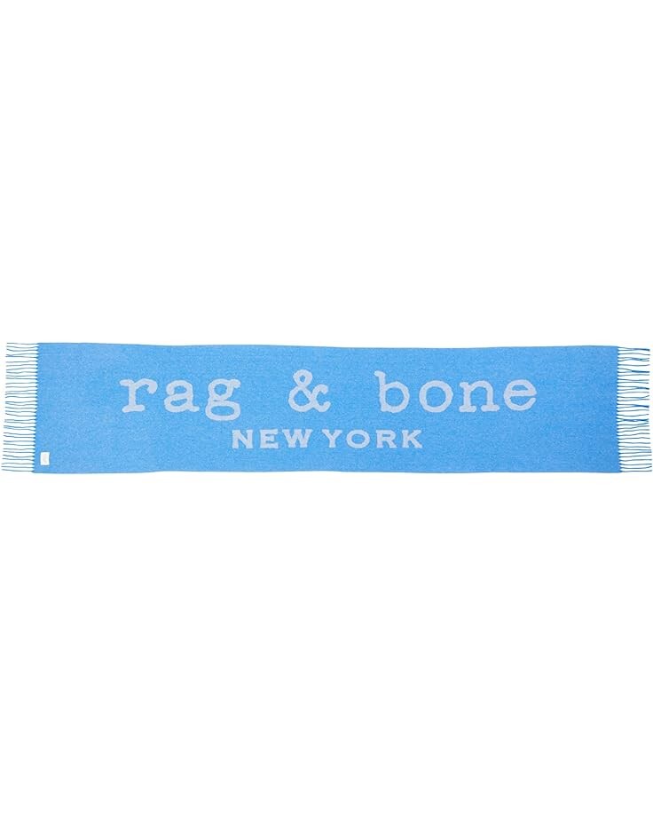 

Шарф rag & bone Addison Skinny Recycled Wool, цвет Blue Rays/Oatmeal