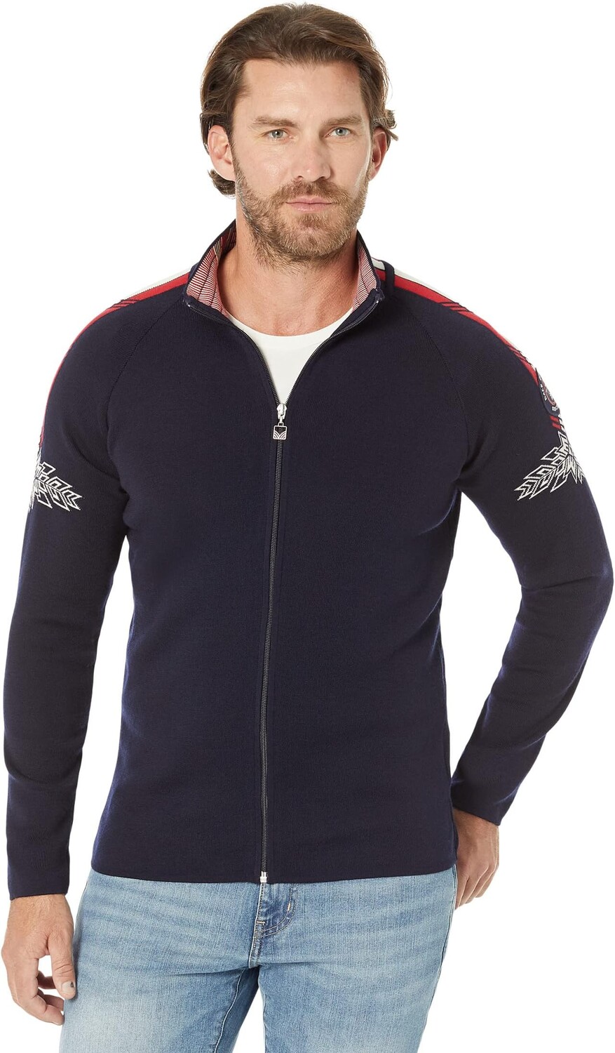 

Свитер OL Spirit Jacket Dale of Norway, цвет Navy/Off-White/Raspberry