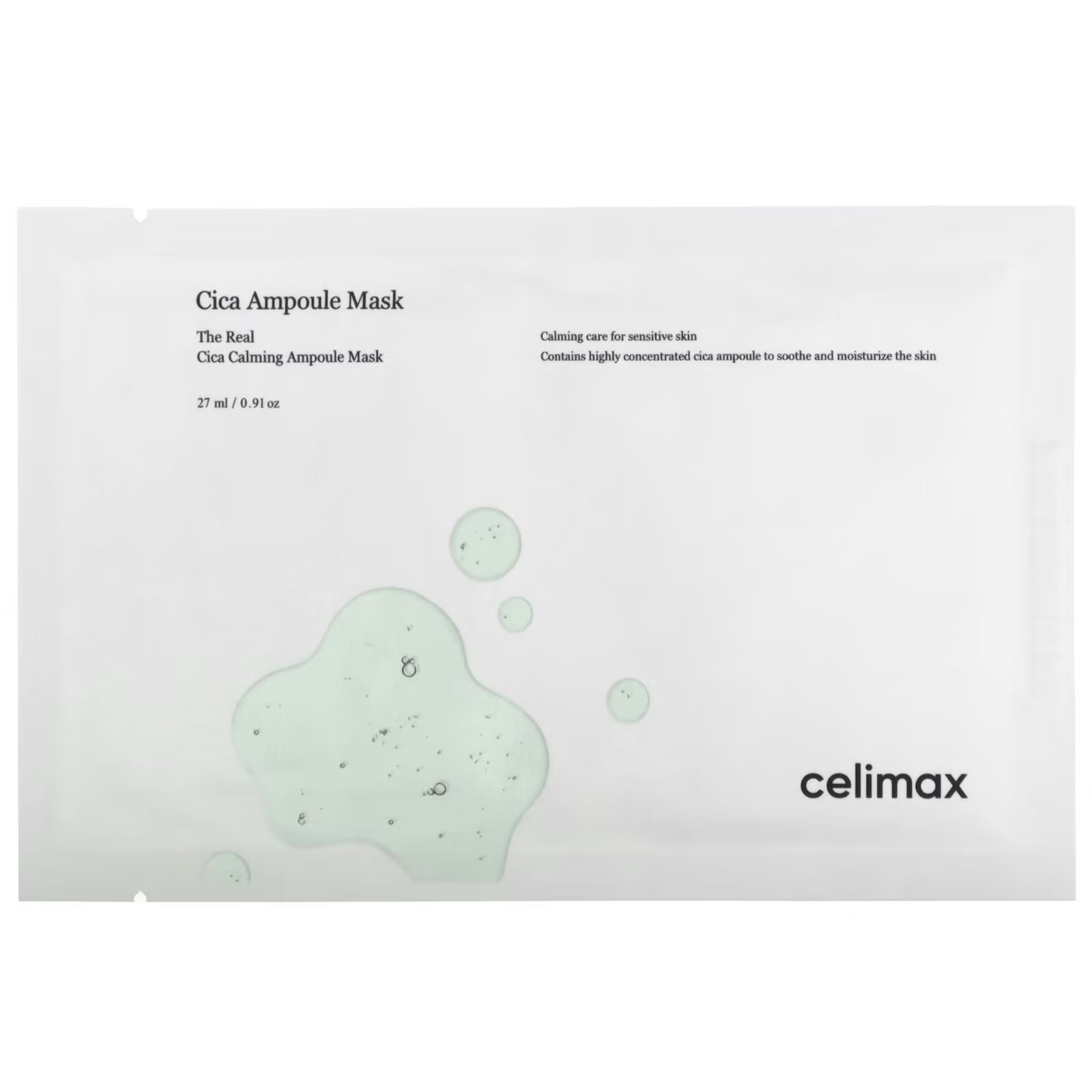 Маска CeliMax Cica Ampoule, 5 листов косметическая маска celimax noni ampoule 5 листов