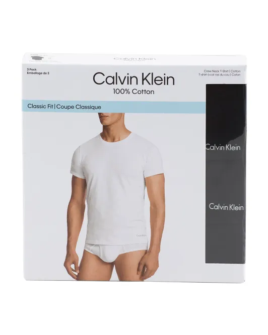 

3 пары футболок с круглым вырезом Calvin Klein, черный