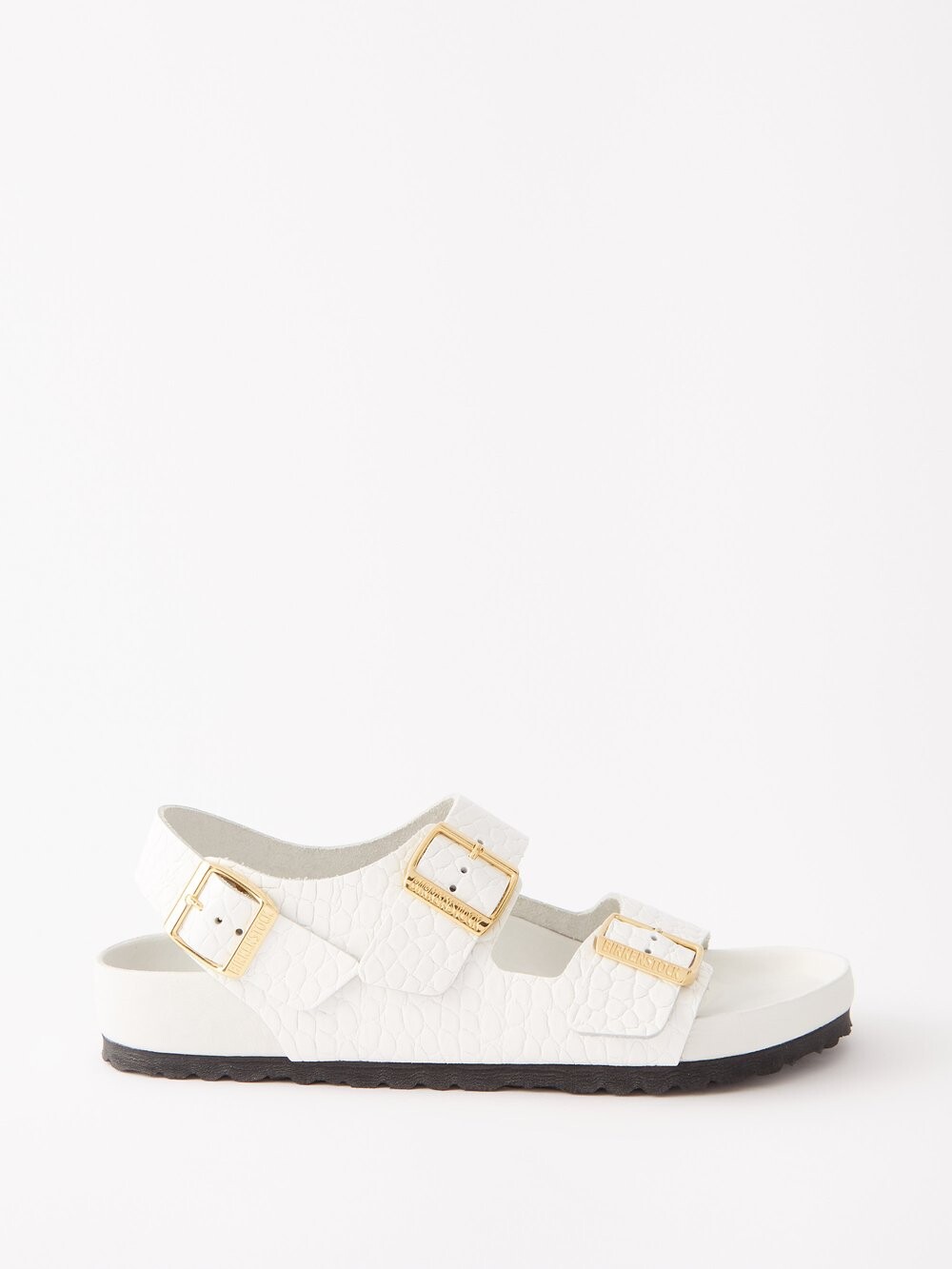 

Босоножки milano из кожи с тиснением под крокодила Birkenstock, белый
