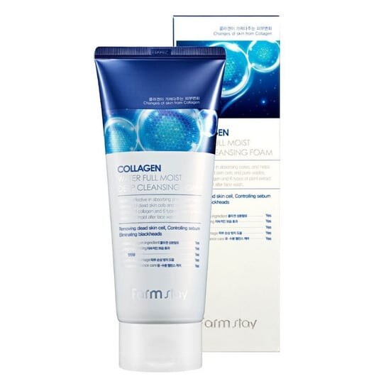 

Коллагеновая пенка для глубокого очищения лица 180мл Farmstay Farm Stay Collagen Water Full Moist Deep Cleansing Foam