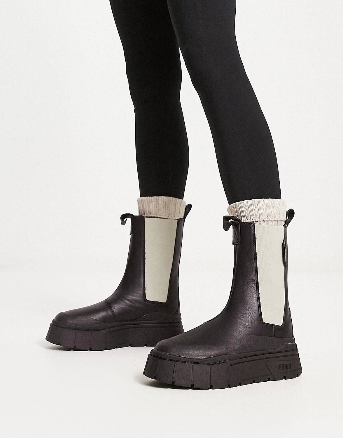 

Черные и серые ботинки челси Puma Mayze Stack
