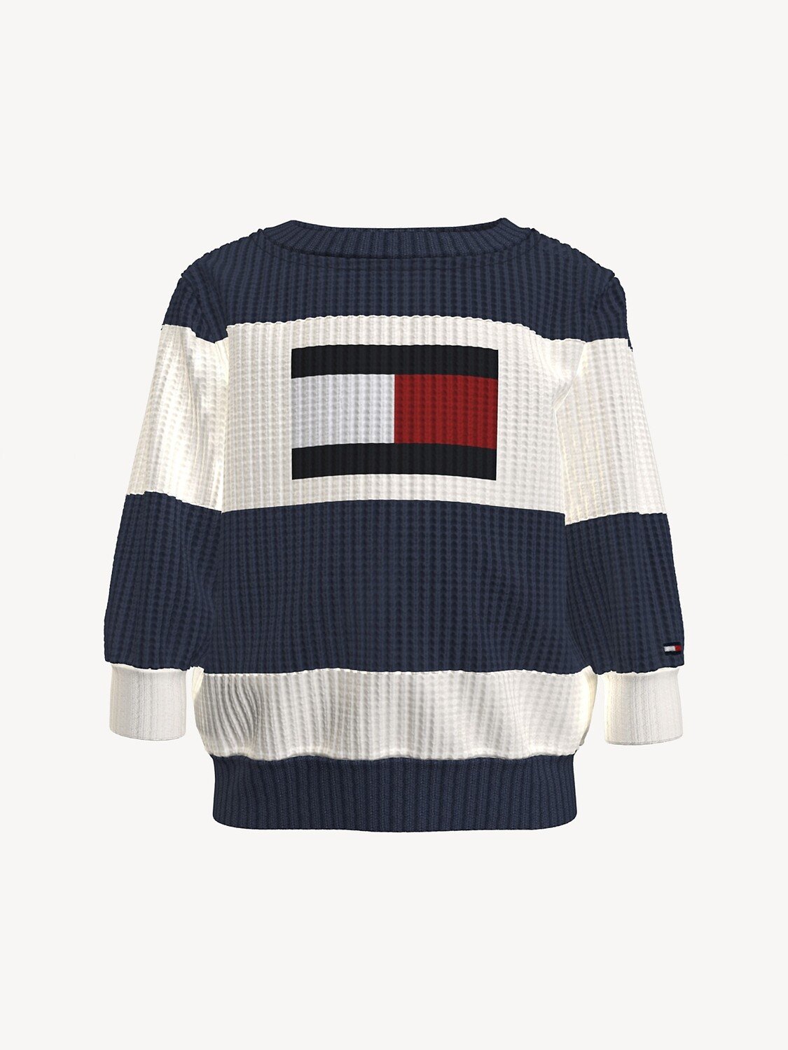 

Детский свитер с цветными блоками флаг Tommy Hilfiger, кобальтовый сапфир / лепесток цвета слоновой кости