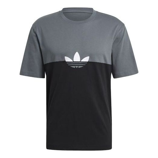 Футболка Adidas Logo Adicolor Slices Trefoil Boxy Tee Grey/black, Серый/Черный