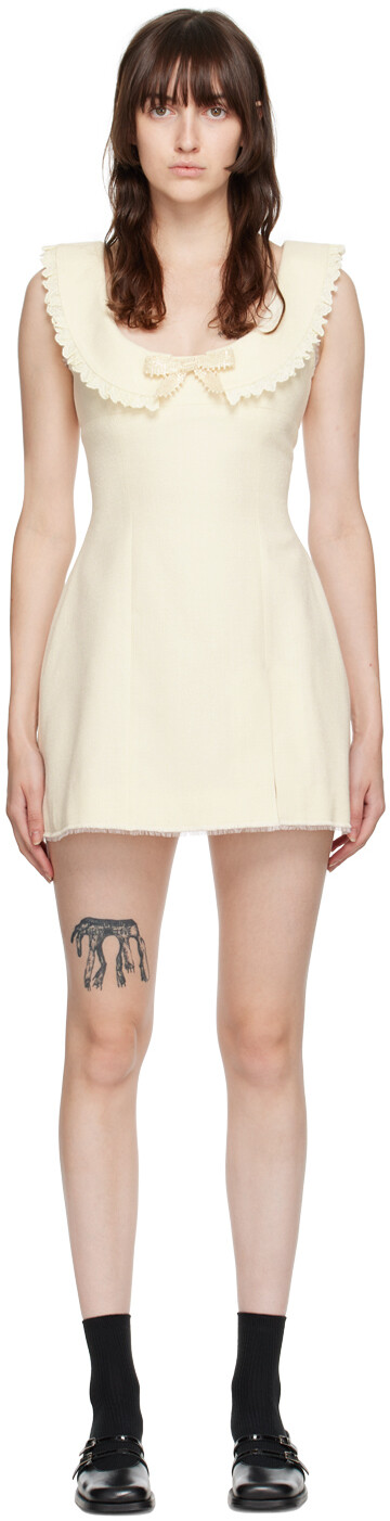 

Мини-платье Off-White с бантом из бисера Shushu/Tong