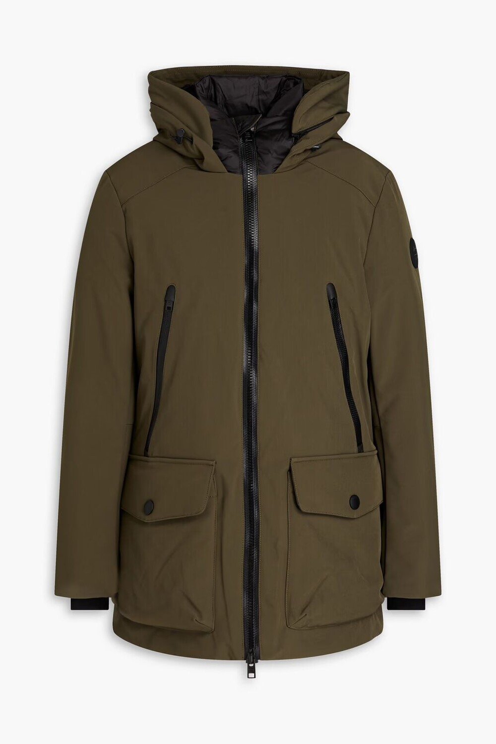 

Парка Shell с капюшоном Woolrich, армейский зеленый