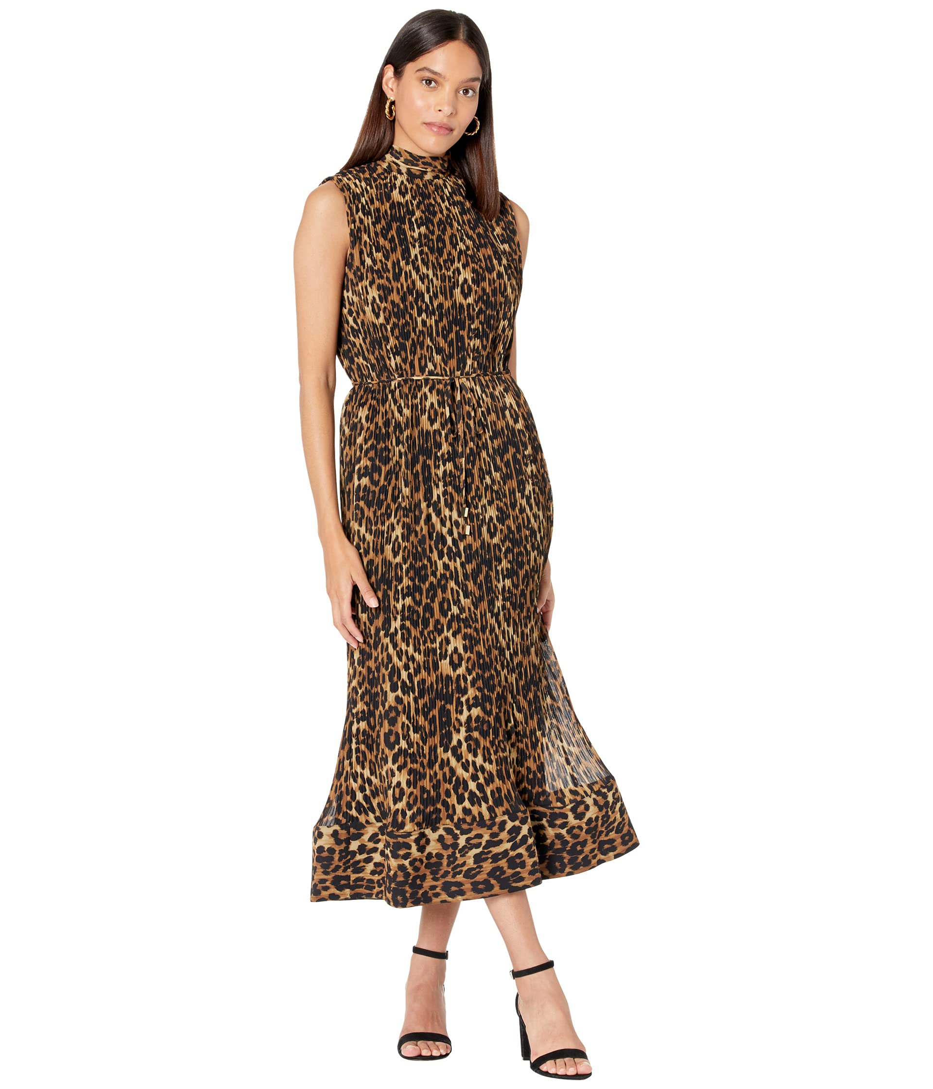 Платье MILLY, Meina Leopard Print Pleated Dress платье milly meina leopard print pleated dress