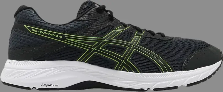

Кроссовки gel contend 6 4e wide 'graphite lime zest' Asics, серый
