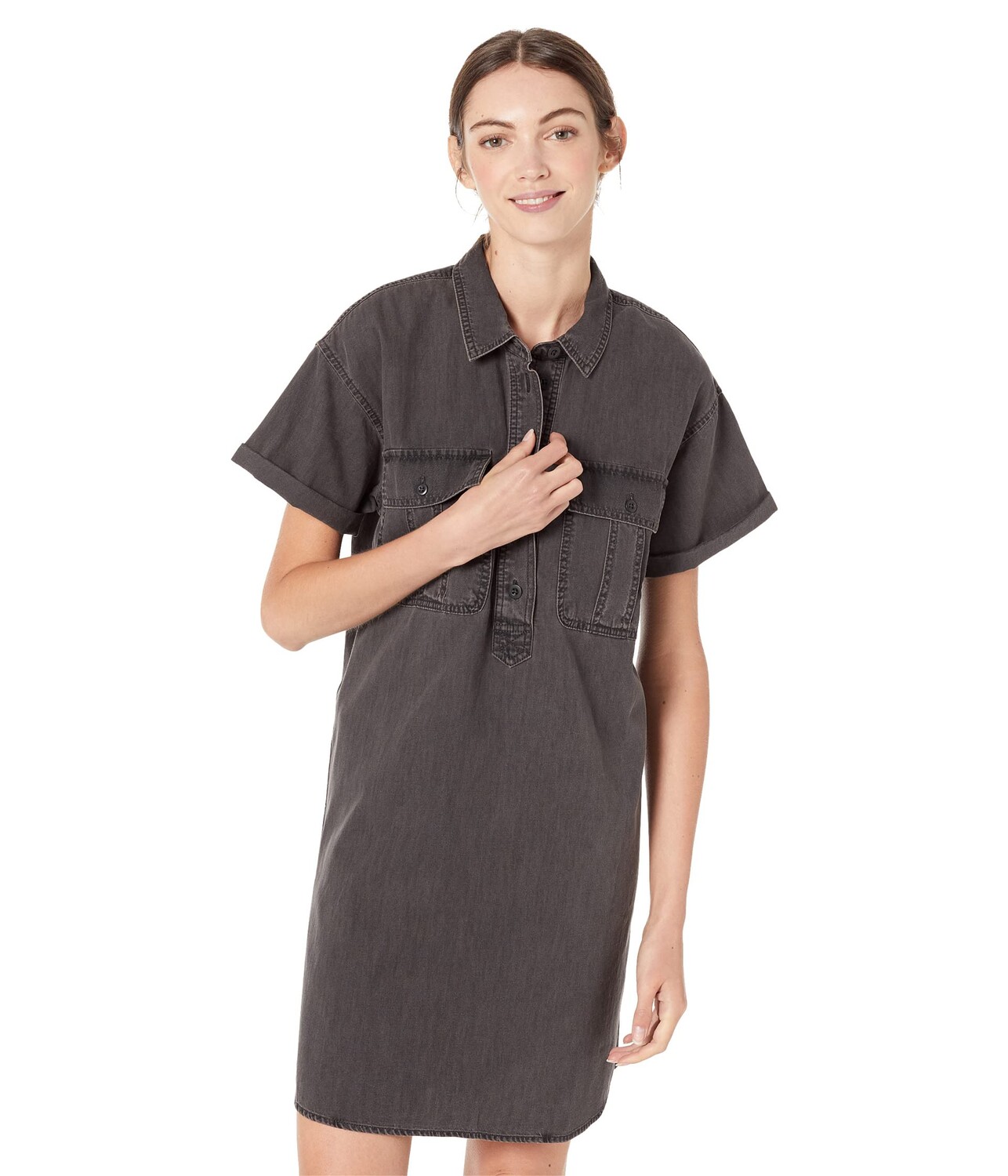 

Платье Madewell, Denim Popover Shirtdress in Lunar Wash