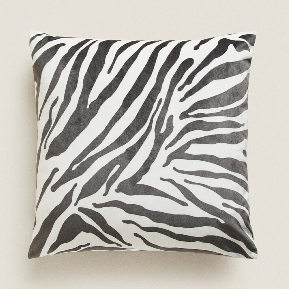 

Чехол для подушки Zara Home Zebra, чёрный/белый