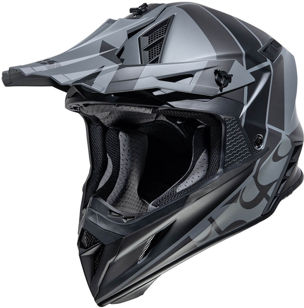 Шлем IXS 189 2.0 для мотокросса, серо-черный шлем ixs 362 2 0 для мотокросса черно серо белый