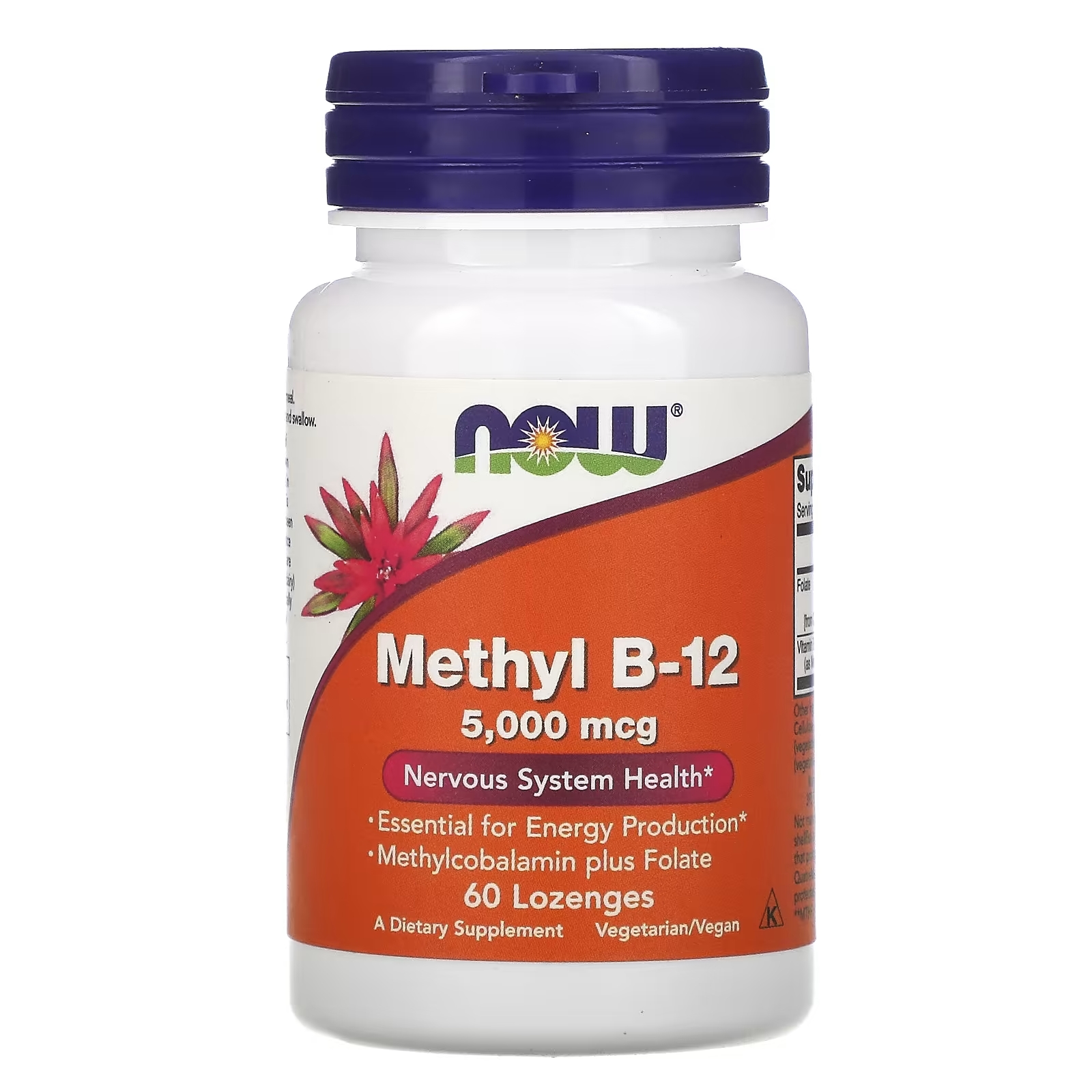 NOW Foods Метил B- 12 5000 мкг , 60 таблеток для рассасывания