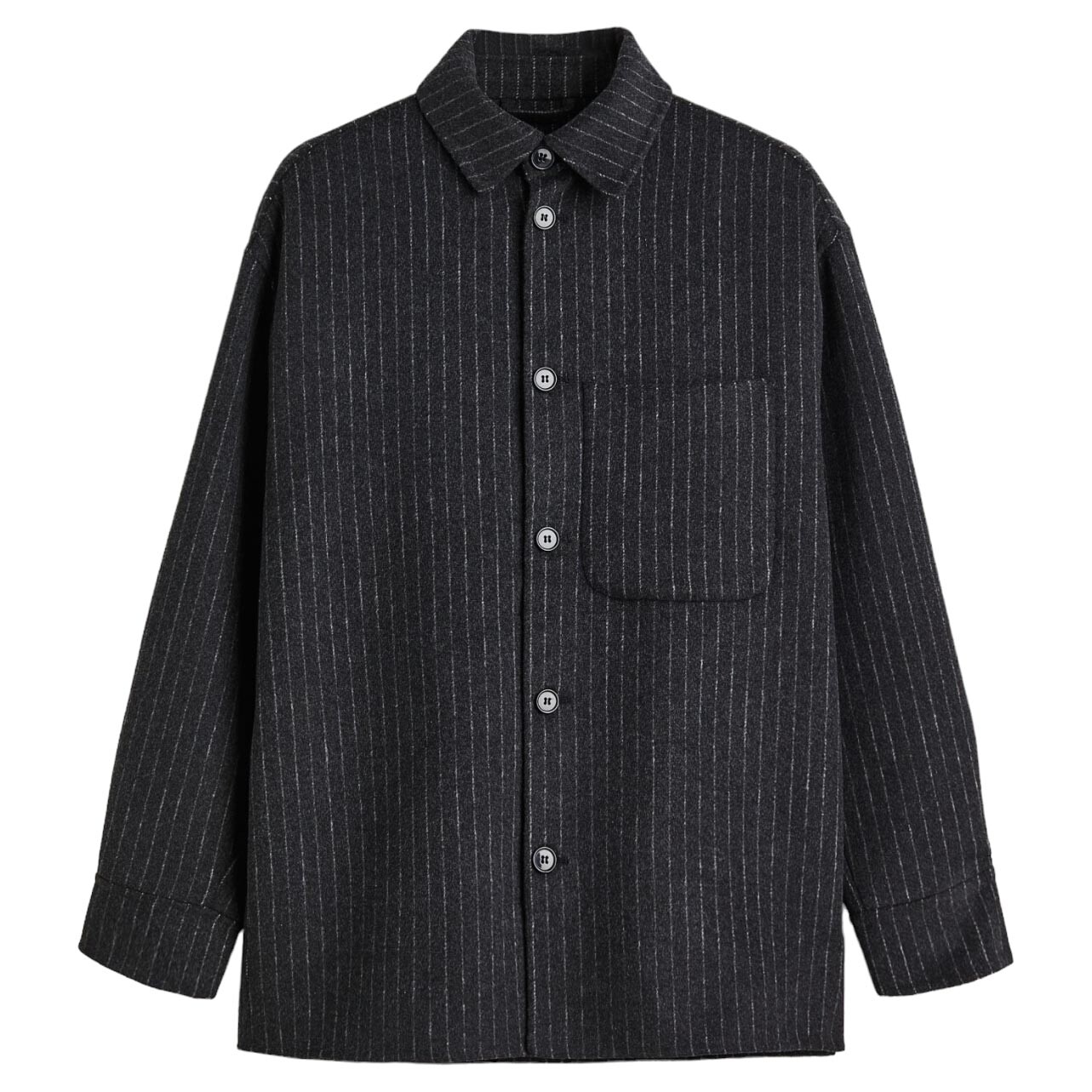 

Жакет H&M Pinstriped Wool-blend, темно-серый