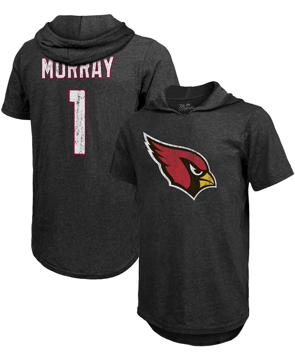 

Мужская футболка с капюшоном kyler murray black arizona cardinals с именем и номером игрока tri-blend hoodie Fanatics, черный