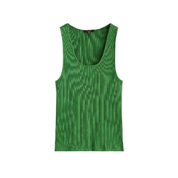 

Топ Massimo Dutti Strappy Ribbed, зеленый