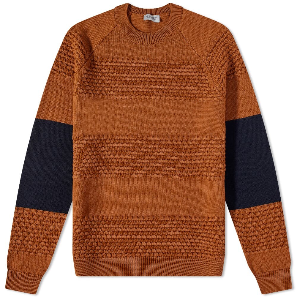 

Джемпер John Smedley Colour Block Textured Crew Knit, Коричневый