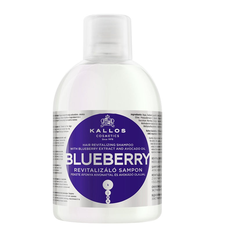 Kallos KJMN Blueberry Revitalizing Shampoo восстанавливающий шампунь для волос с экстрактом черники 1000мл giovanni 2chic ультраувлажняющий шампунь для сухих и поврежденных волос авокадо и оливковое масло 250 мл 8 5 жидк унции