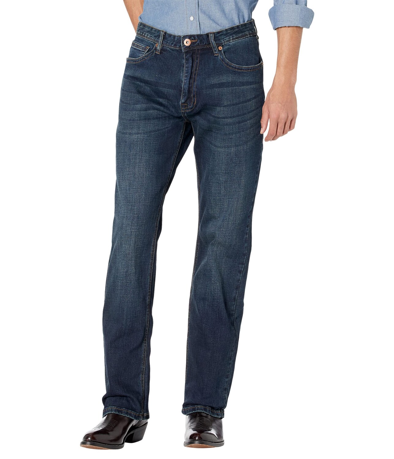 

Джинсы Rock and Roll Cowboy, Hooey Reflex Stackable in Dark Wash MTB2799