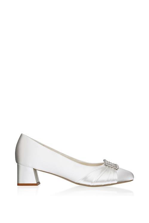 Атласные туфли на широком каблуке Brittney Paradox London, белый