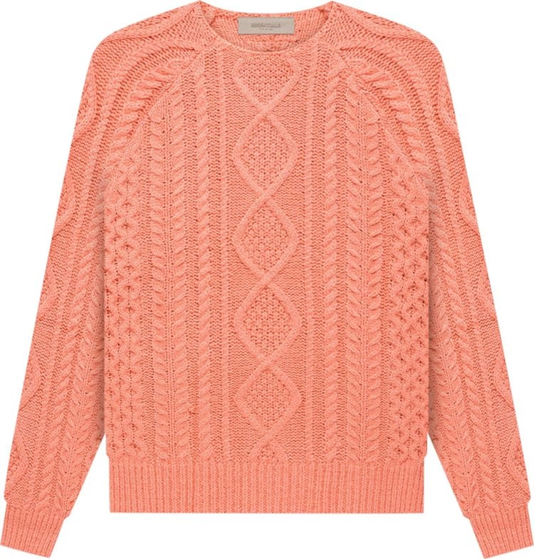 Джемпер Fear of God Essentials Cable Knit 'Coral', оранжевый - фото