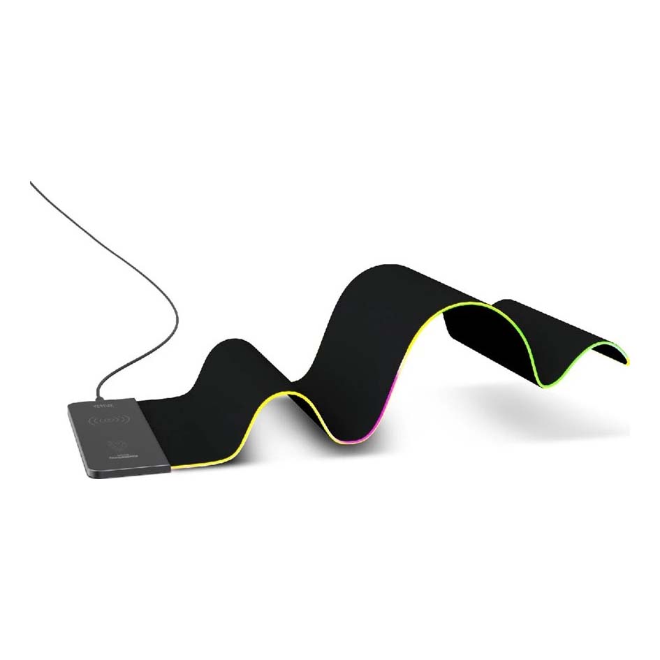 Коврик для мыши с беспроводной зарядкой Vertux RaftPad-Qi, черный фото