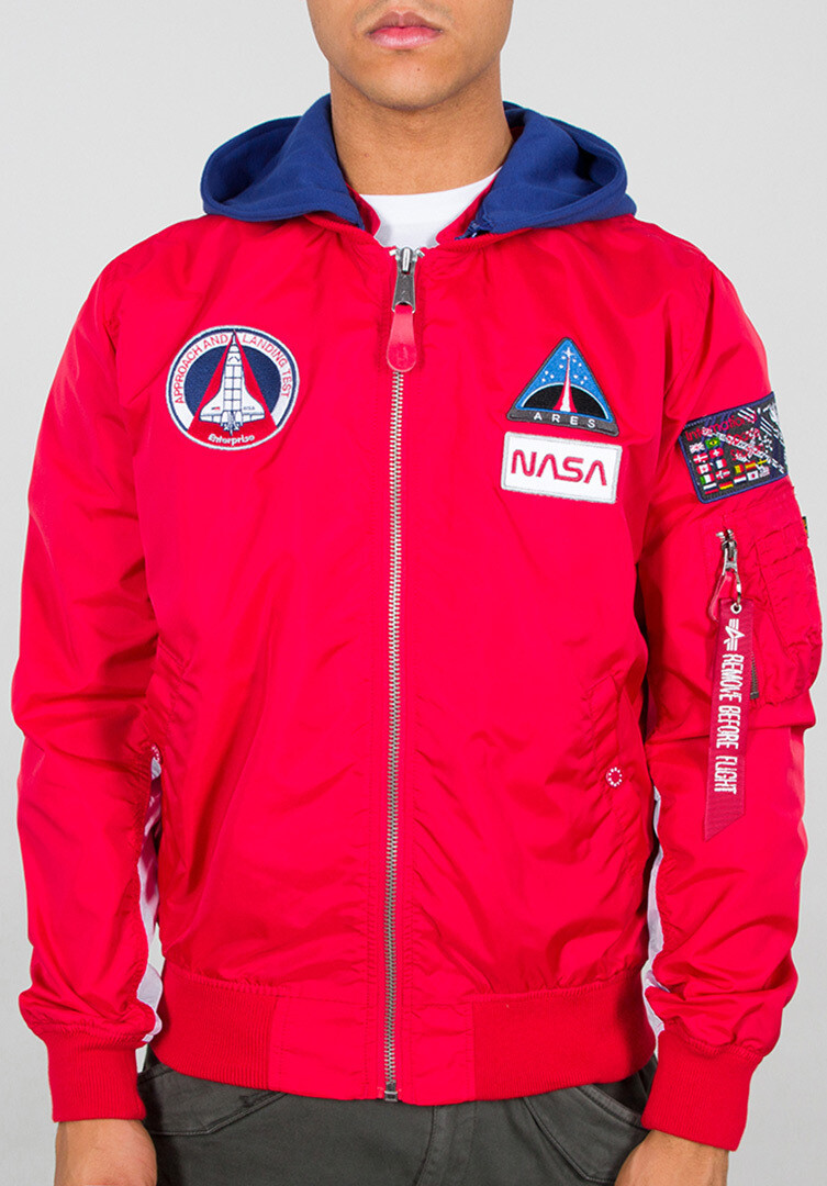 

Куртка Alpha Industries MA-1 TT Hood NASA, красная