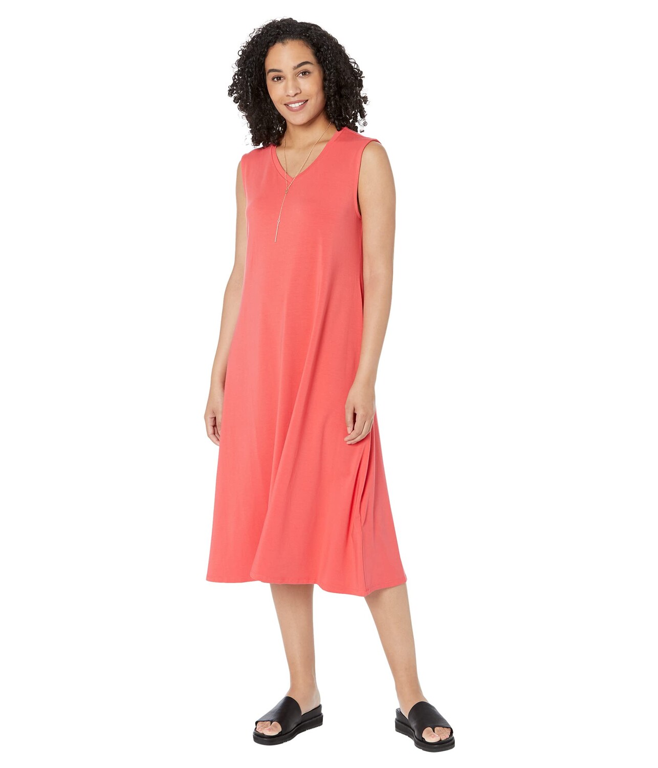 

Платье Eileen Fisher, V-Neck Calf Length Dress
