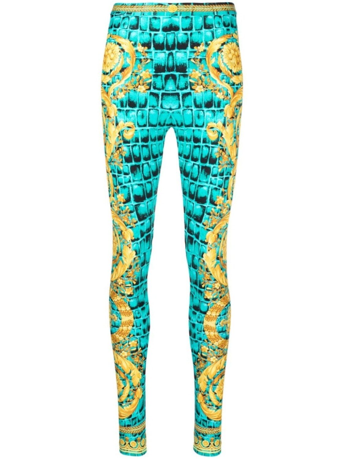 

Versace легинсы с принтом Baroccodile, синий