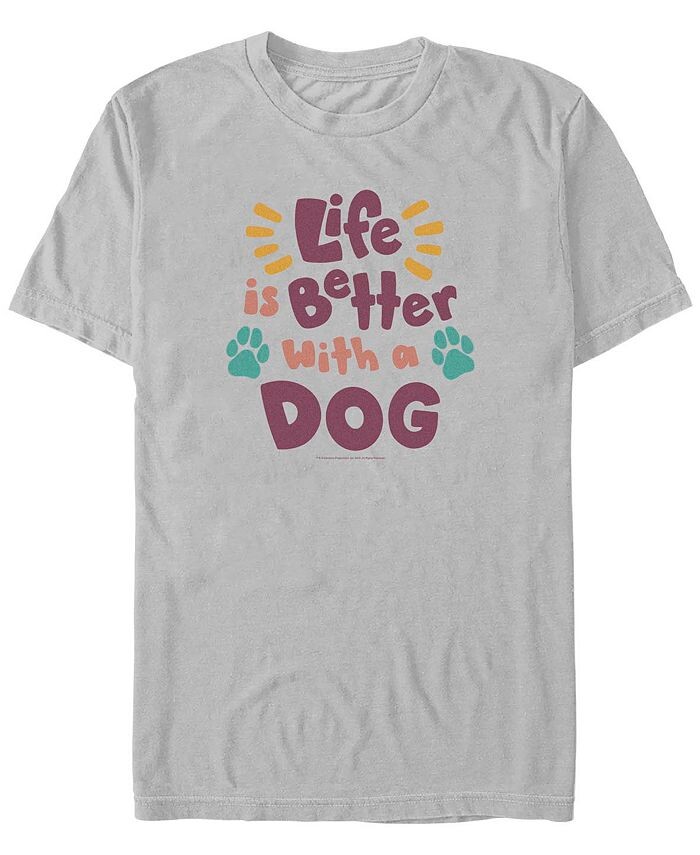 

Мужская футболка с короткими рукавами Life Better Dog Fifth Sun, серый