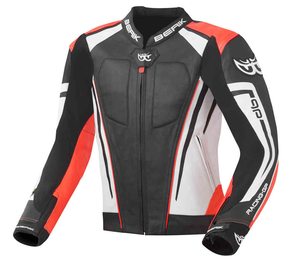 Мотоциклетная кожаная куртка Striper Evo Berik, черный/белый/красный